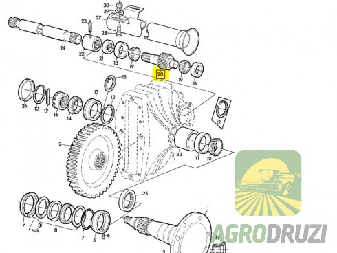 Вал-шестерня бортової (Tarmo) John Deere Z11315