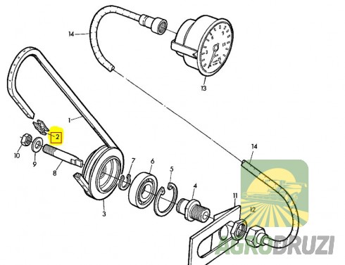 З’єднувач ремня оборотів молотарки John Deere AZ20532