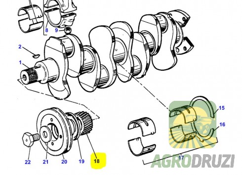 Шестерня колінвала Z28 (двигун Perkins 4.212, 4.236, 4.248) 31171681