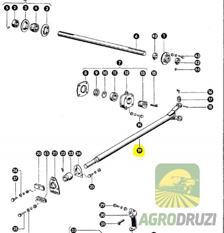 Вал приводу коси (косогону)  L=1155mm Claas 613305