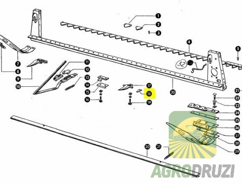 Противоріжуче пальців жатки Німеччина RASSPE Claas, MF 522184
