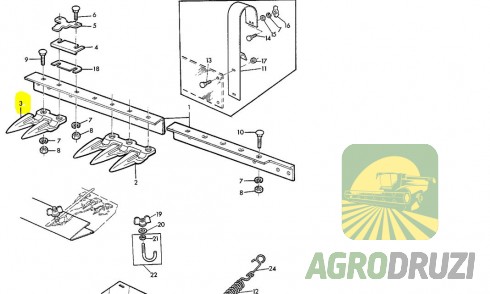 Палець жатки подвійний RASSPE John Deere H61954