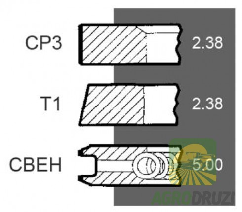 Кільця поршневі Vapormatic двигун John Deere 4202D (d=98mm)