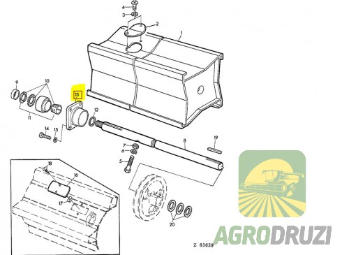 Корпус підшипника бітера, молотильного барабана John Deere Z10380