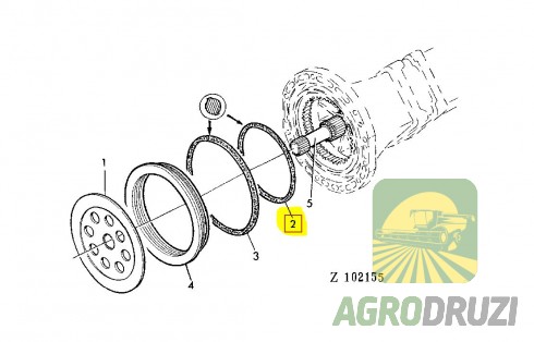 Ущільнення гальм (кругла форма) John Deere L56243