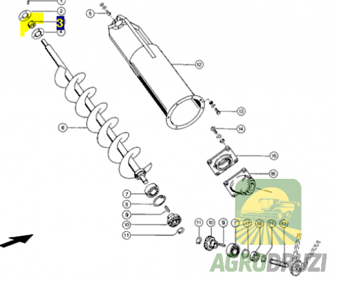 Втулка тефлонова 25x47x30mm шнека бункера Claas 678949