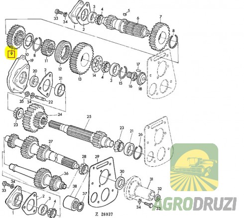 Шестерня коробки передач z26/31 John Deere H75179