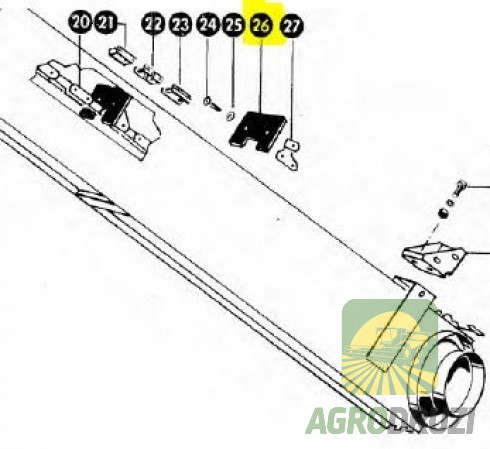 Скребок елеватора 64x71mm CLAAS Compact 785742