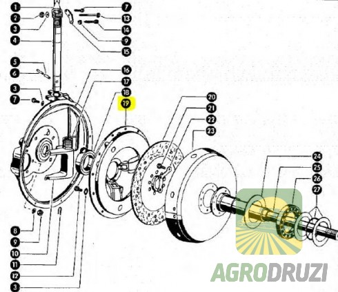 Корзина зчеплення в зборі 32.5x270mm CLAAS, MASSEY FERGUSON, DEUTZ FAHR 712611 JAG