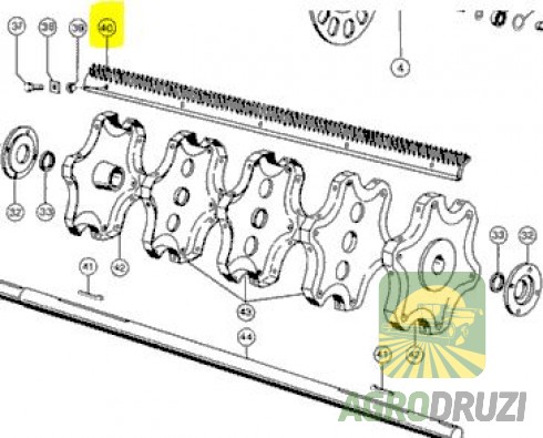Бичі молотильного барабана CLAAS 1045mm 177531 (пара)