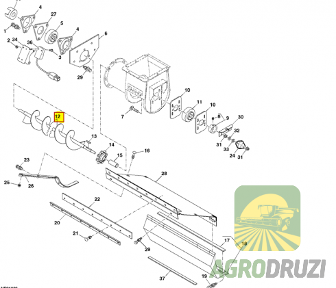 Шнек зерновий John Deere AH162154