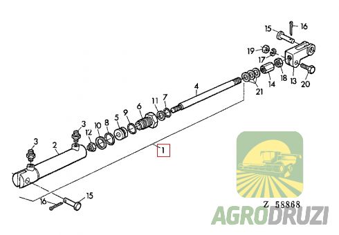 Циліндр регулювання ходового варіатора Tarmo John Deere AZ16163