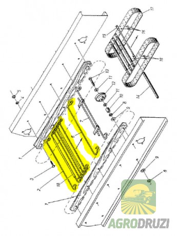 Пруток сортувального транспортера L=59cm Bolko / Karlik 5642/63-035