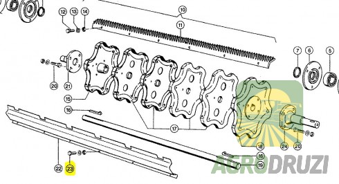 Болт бича (круглий отвір в бичах) M12x35 міцн 10.9