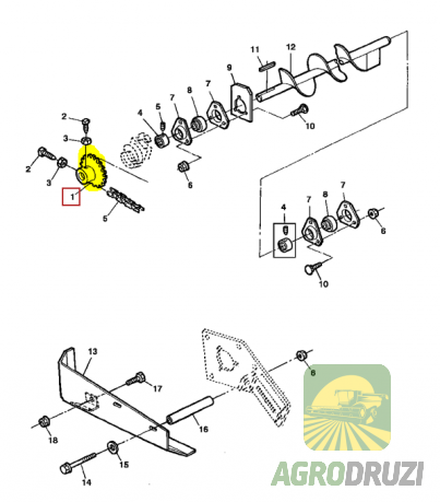 Зірочка Z22 John Deere AH121046