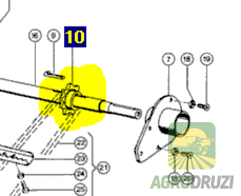 Зірочка похилої камери Z11 d=45mm Claas 603508 AGV