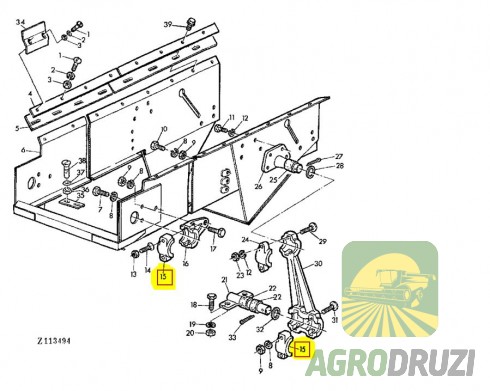 Корпус відбійника гумового (половинка, чавун) John Deere PK1931H