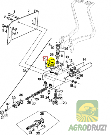 Кінцевик накінечник гальмівного циліндра John Deere  AZ21028