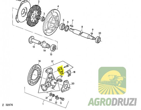 Лапка корзини зчеплення Tarmo John Deere T11701