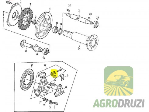 Лапка корзини зчеплення Tarmo John Deere T11701