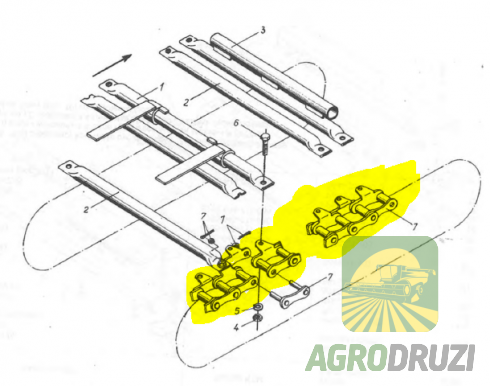 Ланцюг вигрузного бункера (комплект на одну сторону)