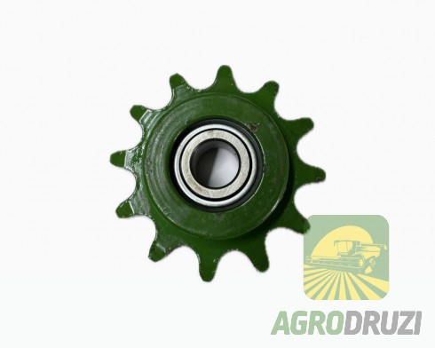 Зірочка натяжна з підшипником приводу соломотрясів Z12 крок 19.05 d=16mm