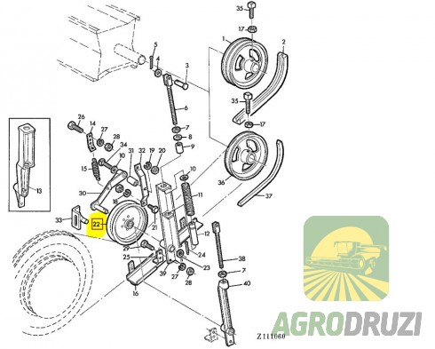 Шків натяжний з підшипником Tarmo John Deere AN30569