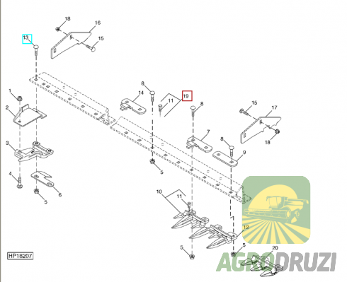 Прижим коси John Deere AH218548