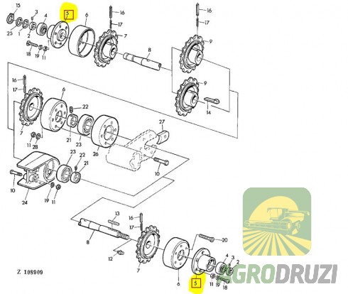 Ступиця похилої камери John Deere Z10682