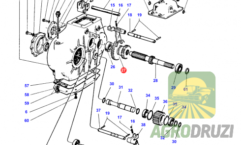 Шестерня коробки передач подвійна Z24/40, 8 шліців Sampo, MF S0481200