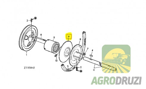 Тарілка варіатора вітру, жатки John Deere Z10081