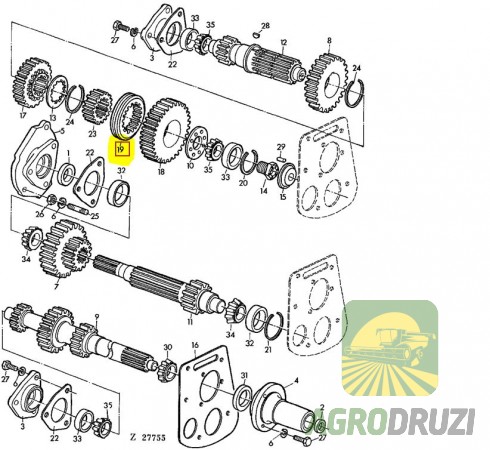 Синхронізатор коробки передач 31 фрез John Deere H82165