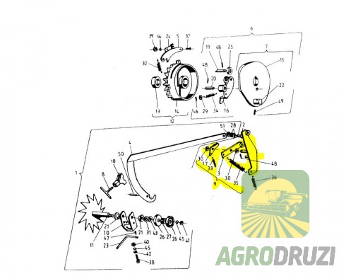 Механізм регулювання довжини тюка комплектний Sipma 2023-080-610