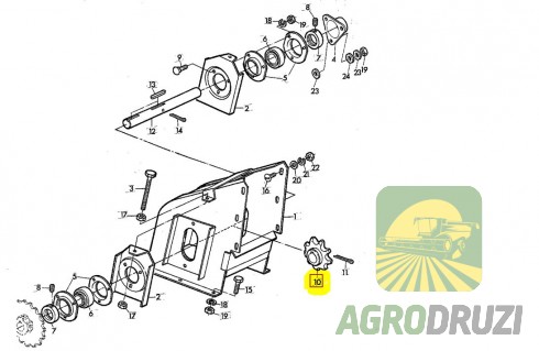 Зірочка елеватора Z8 fi25 (лита, чавун) John Deere Z10997, Z10032