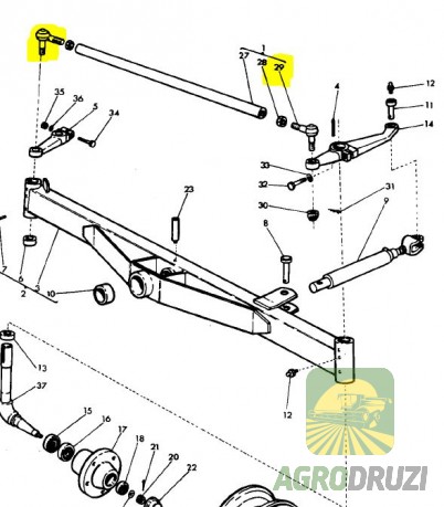 Накінечник ходової комбайна John Deere, Massey Ferguson