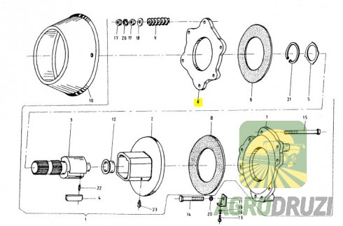 Тарілка зчеплення ліва, 6 отворів Sipma Original 5223-110-001