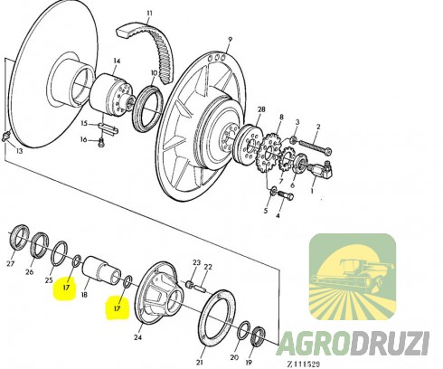 Кільце ущільнююче варіатора молотарки John Deere Z42027
