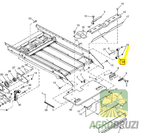 Ричаг опора важіль грохота John Deere AH138230