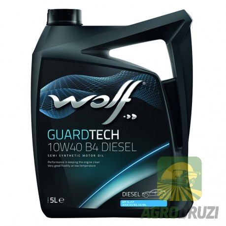 Масло 10W40 B4 Diesel (напівсинтетика) Wolf Guardtech (5л)