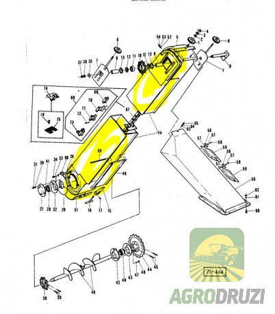 Короб колосового елеватора Massey Ferguson 186, 187, 206