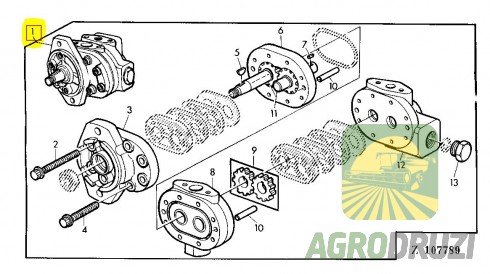 Помпа (насос) гідравліки з клапаном John Deere AZ33650