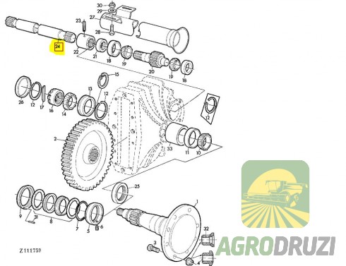 Піввісь права (AGV) L=810mm 23 шліци John Deere Z37941