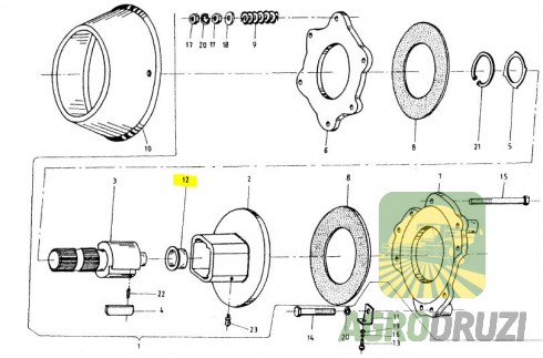 Втулка пластикова маховика і підбирача 1322-169-147 АНАЛОГ