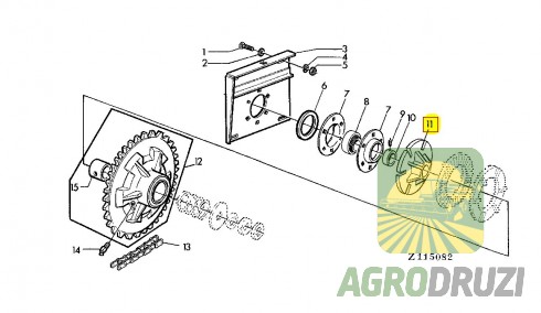 Муфта зчеплення жатки d=35mm John Deere Z11509