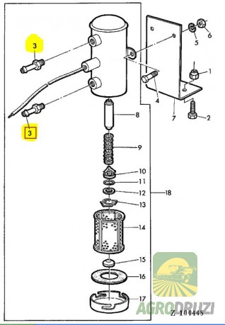 Штуцер ніпель електричної помпи підкачки John Deere Z36816