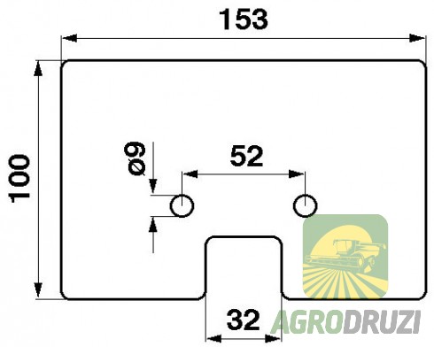 Лопатка гумова скребок елеватора 153x100mm Claas 605450
