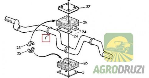 Вал соломотрясів (JAG) John Deere fi38mm, L=1255mm AZ29300