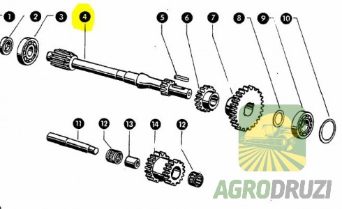 Вал первинний Claas  L=460mm 179660