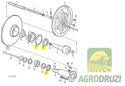 Ремкомплект ходового варіатора John Deere (до тарілок H84666, H84672)