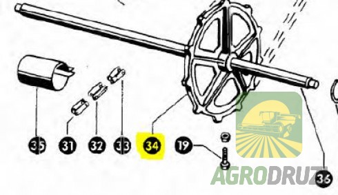 Зірочка похилого транспортера, нижня Z11 d=39mm 610460 CLAAS